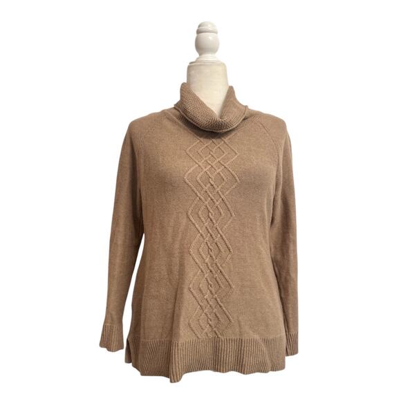 Karen Scott Sweaters - Karen Scott Womens Mocha Turtleneck Long Sleeve Knit Sweater Size Petite Medium